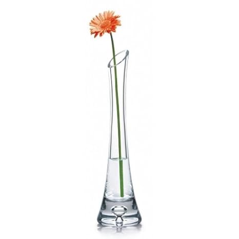 Yokki Ono Blown Glass Single Stem Flower Vase 30cm High Clear