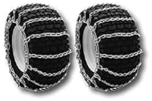 26x12x12 Tire Chains – 2-Link Spacing Snow & Mud Traction Chains Compatible with John Deere, Kubota, Massey Ferguson, Kioti, 