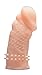 Realistic Textured Pleasure Cock Sleeve - Delay Ejaculation Male Enhancement - Sex Toy for Men (Beige)