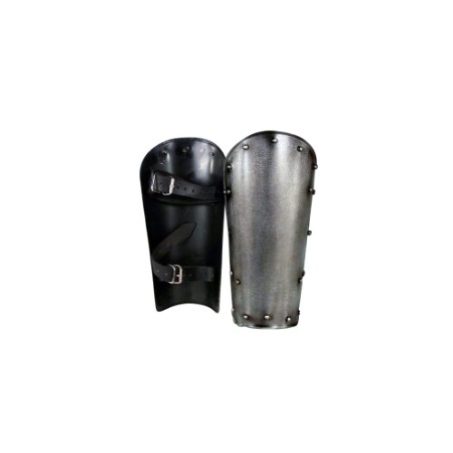 Armor Venue Dark Warrior Steel Greaves - Large - Silver Armour