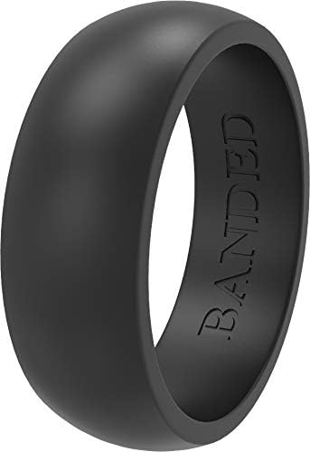 BANDED GLORY Silicone Wedding Ring for Men and Women Rubber Wedding Bands - Skin Safe, Soft, 5.5mm and 8.7mm Wide