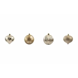 Galileo Casa Champagne Set kerstballen, beige, 10 x 10 x 10 cm, 4 stuks