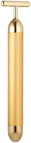 24k Golden Pulse Facial Massager for Decorative Masks, T-Shape Electric Sign Face Massage Tools for Sensitive Skin Face Pull Tight Firming Lift
