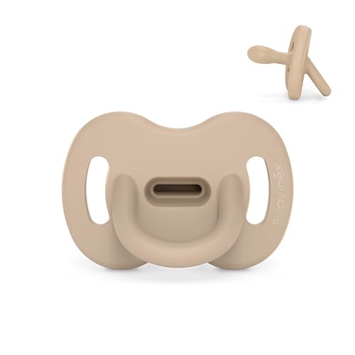 Suavinex, Ciuccio Tutto in Silicone, per Bambini 0/6 Mesi, Ciuccio con Tettarella Simmetrica Sx Pro, Super Morbido e Flessibile, Ideale per Dormire, Color Essence, Nocciola