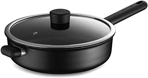 ホビー ホーム パソコン 周辺機器 B0lnlytz 中華なべ 調理鍋鍋鍋鍋ガラスカバー付き多機能フライパン ベーコンステーキと肉のグリル用特殊ノンスティックフライパン 食器洗い機とオーブン安全なブラックスタイル28cm口径フライパン 年最新海外 の キッチン用品