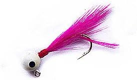 Yazhidafishing Wet Fishing Fly Lure Jig Lead Hook Lure Chicken Feather Stream Trout Bass Bait(pack of 40) (pink, 1/32oz)