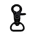 Metal .Black Lobster Clasps 0.6 Inches Internal Diameter D Swivel Trigger Clips Eye Hooks Pack of 6