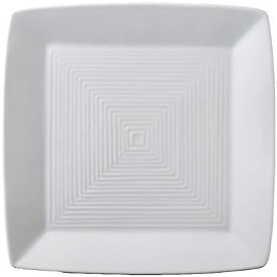 Vertex China ARG-S21 Signature Square Plate (Embossed), 12", Porcelain White (Pack of 12)