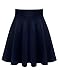 BIADANI Women Versatile Flared Stretch Wide Band Skater Skirts Navy Small