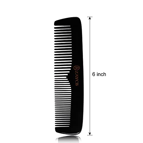 ZAYCB Buffalo Horn Fine Tooth Comb AntiStatic Hair Comb Hair Styling Detangling Comb for