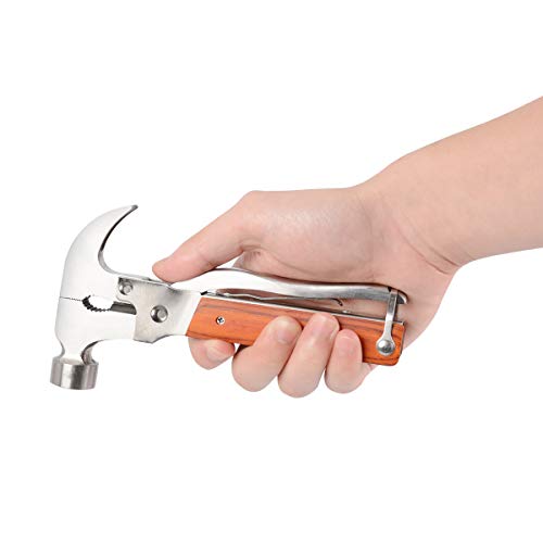 Plaviya Hammer Multitools, Multitool Hammer Portable Multipurpose Multifunctional Pocket Small Tools Hammer Pliers Set Camping Wooden Handle
