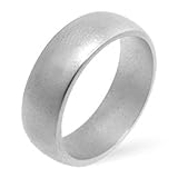 Matte Rhodium Plated Wedding Band in Silvertone - Size 12
