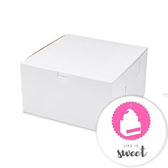 Cajas para tartas: 10 x 10 x 5 caja blanca para tartas (20 unidades): Amazon.es: Amazon.es