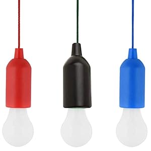 Elinala Pull Light lamp, pull light met trekschakelaar, 3 stuks draagbare pull-line ledlampen voor camping, barbecue…
