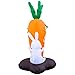 Holidayana Bunnies and Carrot Easter Inflatable 8ft Inflatable Yard Decor Includes Built-in Bulbs, Tie-Down Points, and Powerful Built-in Fan