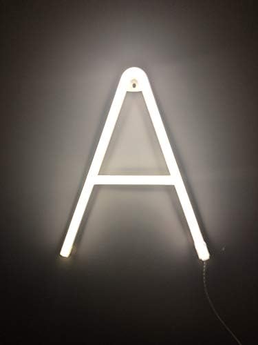 Smiling Faces Neon Alphabet White Letter A LED Personalised Sign