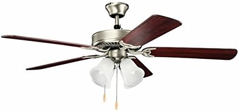 Kichler Lighting Traditional 52-inch Brushed Nickel Ceiling Fan w/Lights