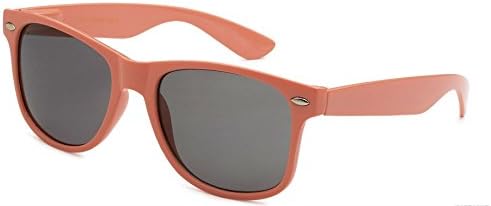 Classic Retro Horn Rimmed Wayfarer Sunglasses Metal Spring Hinge (Peach)