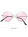 Tatuo Hippie Dressing Accessory Set Hippie Glasses and Peace Sign Necklace (Pink)