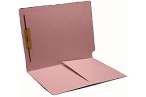 COLORTRIEVE Pink Folders - 1 Top Fastener, 1/2 Pocket, End Tab, Box of 50