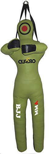 QUADRO MMA Martial Arts Grappling Dummy Jiu Jitsu Punching Bag Green With Hanging Strap - 70 inches