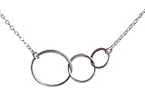 EFYTAL Sterling Silver Three Interlocking Circles Necklace - Triple Circle Infinity Jewelry for 3 Best Friends