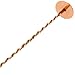 Copper Bar Spoon - Decoratively Twisted Stainless Steel - Copper Plated 10.5