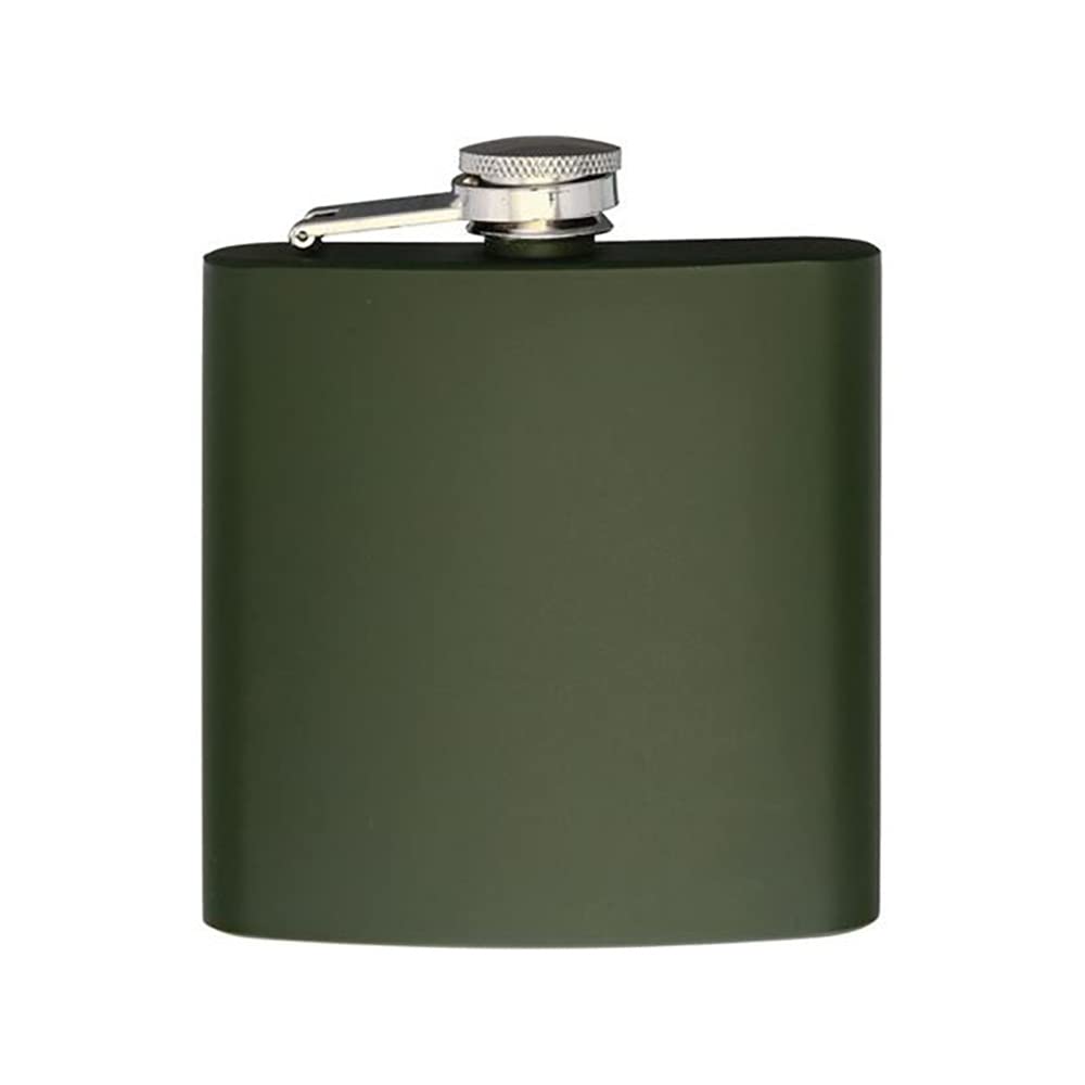 Stainless Steel Hip Flask Green 6 oz