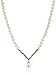Sterling Silver and 14k Yellow Gold Diamond Accent Freshwater Cultured Pearl Necklace, 17
