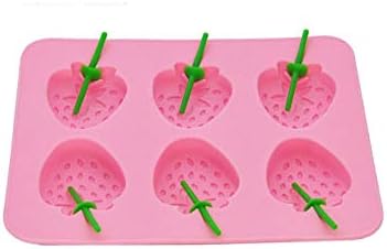 Cookie Mold Strawberry Ice Cream Block Molds Ice Cube Moulds Jelly Maker Tray Popsicle Box(Red) (Color : Pink, Size : 16.4x13.5x2.2cm)