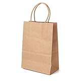 Duro 10"x5"x13" - 50 Pcs Brown Kraft Paper Bags. 95% POST CONSUMER MATERIALS & FSC CERTIFIED