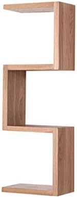 SUBBYE Storage shelves Northern Europe Solid Wood Wall Racks Wall-mounted Bedroom Modern Storage Shelf Color Optional ( Color : Wood color )