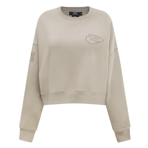 Pro Standard Womens NFL Kansas City Chiefs Neutral Crewneck Sweatshirt Taupe M