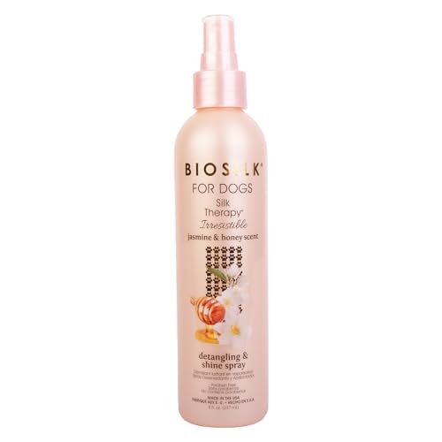 BioSilk for Dogs Silk Therapy Irresistible Detangling and Shine Spray, Jasmine…