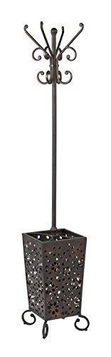 OSP Designs Middleton 12-Hook Coat Rack with Umbrella Stand Base, Antique Bronze - Thumbnail 2