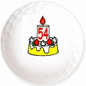 Amazon 数字ケーキ ５４ のイラストを印刷してお届け 無地専用ゴルフボール ３球入 アスキュー イラスト印刷入りボール ゴルフボール