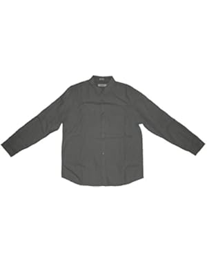 Calvin Klein Mens Long Sleeve Button Front Shirt Cotton X-Large Convoy Gray