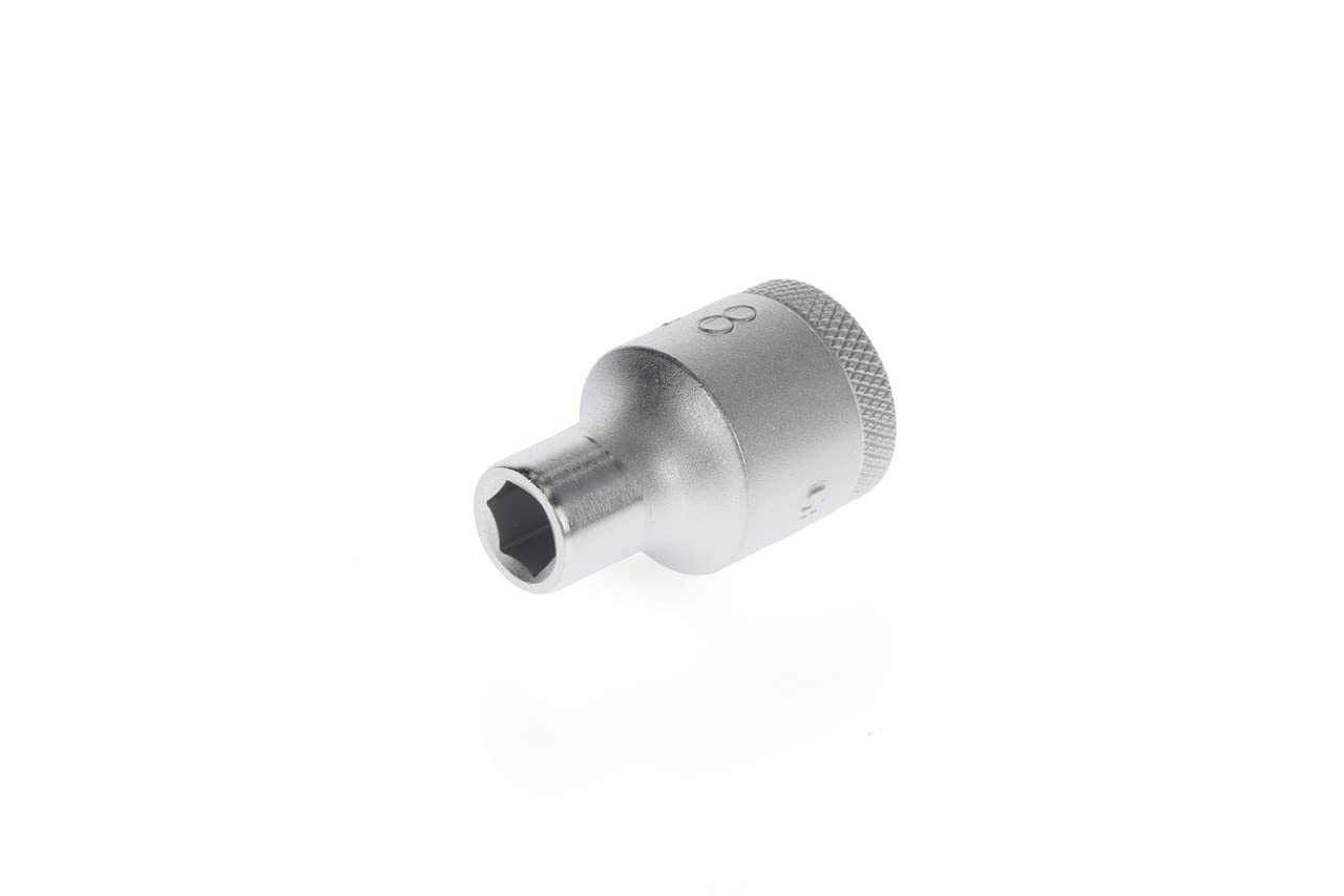 GEDORE Socket, 1/2" 12.5 mm drive, Hexagonal, 8 mm width, Tool, 19 8, Chrome-plated steel