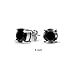 .50 CT Black Round CZ Stud Earrings Unisex Sterling Silver
