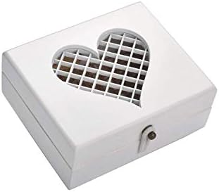 Handmade Birch Wooden Box - USB Box - Gift Box - Available in Various Model and Color (White with Wood Heart)