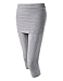 NEARKIN Women Daily Look Skirt Attached Footless Capri Leggings