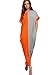 Milumia Women's Summer Boho Color Block Pockets Caftan Maxi Dresses Grey Large