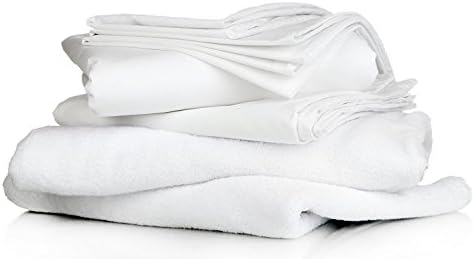 Queen White 100% Egyptian cotton Sheet Set ( Flat Sheet, Fitted Sheet, 2 Pillowcases) 800 Thread Count, Made In USA Italian Finish 19 inches Extra Deep Pocket Solid