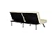 DHP Emily 71 Inch Futon Sofa Bed in Faux Leather, Armless Upholstered Couch Sleeper with Tufted Back and Seat, Mid-Century Modern, Vanilla