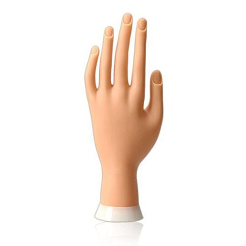 Zacr Nail Art Practice Hand Model Flexible Movable Soft Fake Hand for Nail Art Training