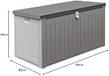 Garden Store Direct 190L Grey Plastic Outdoor Storage Box 96x45x49cm Strapped view 9