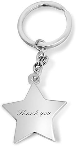 Thank You engraved ladies star shaped keyring - personalised for you, ideal gift H14