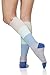 VIM&VIGR Women's 15-20 mmHg Compression Socks: Color Block - Sea Glass & Grey (Nylon) (Medium)