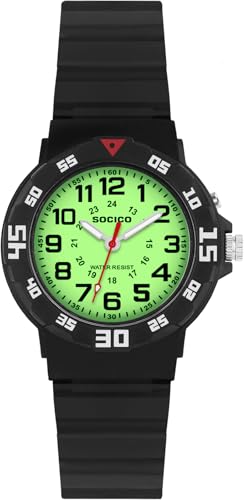 Kids Analog Watch with Light for Boys Girls Waterproof Time Teaching Watch with Soft Band Learning Time Wrist Watch Easy to Read for Children Great Gifts