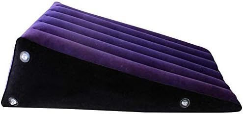 greatown IPortable Inflatable Triangle Wedge Pillow Climax Magic aid Position for Deeper Position Support PVC Flocking Bed Wedge Pillow for Couples Travel Exercise Bed Skills